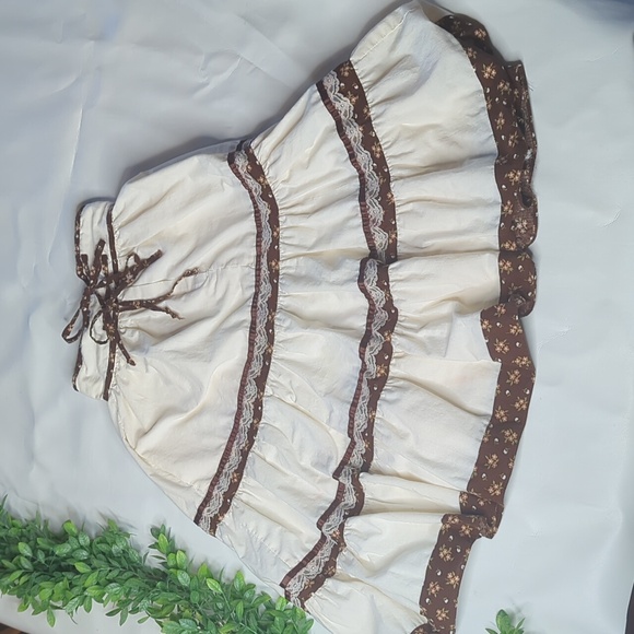 Gunne Sax Dresses & Skirts - Gunne Sax (Jessica's Gunnies) prairie skirt cream brown floral lace size…